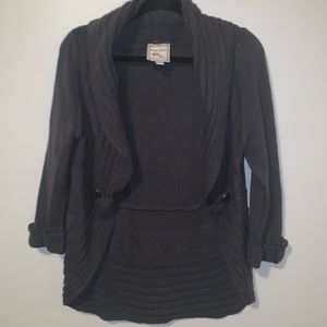 Pink Rose Gray Cardigan Sweater